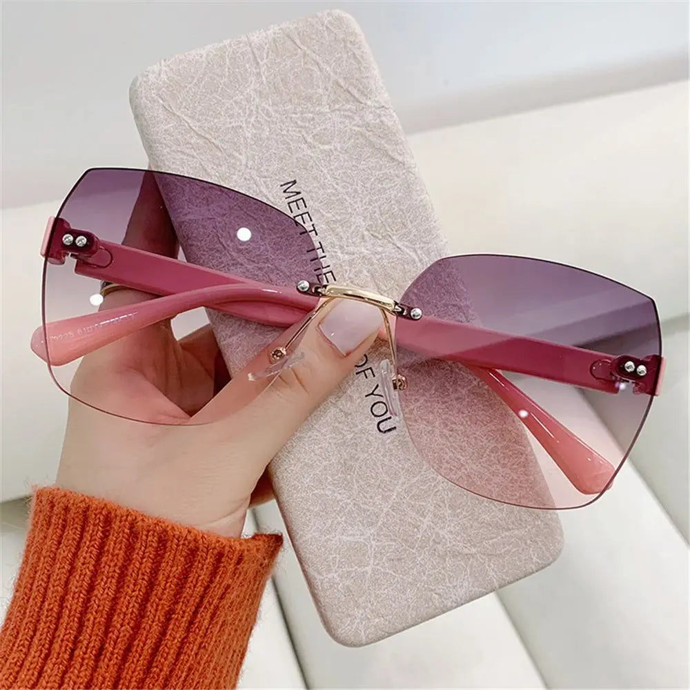 Rimless Square Fashion Sunglasses