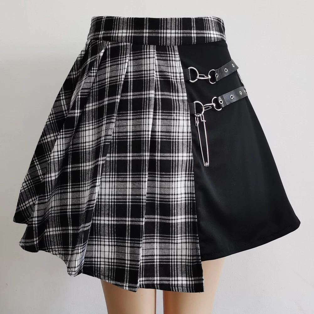 Harajuku Punk Mini Pleated Skater Skirt