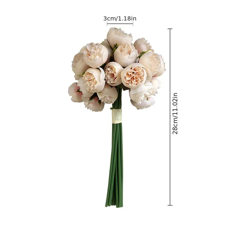 27 Head Artificial Silk Rose Bouquet Flowers